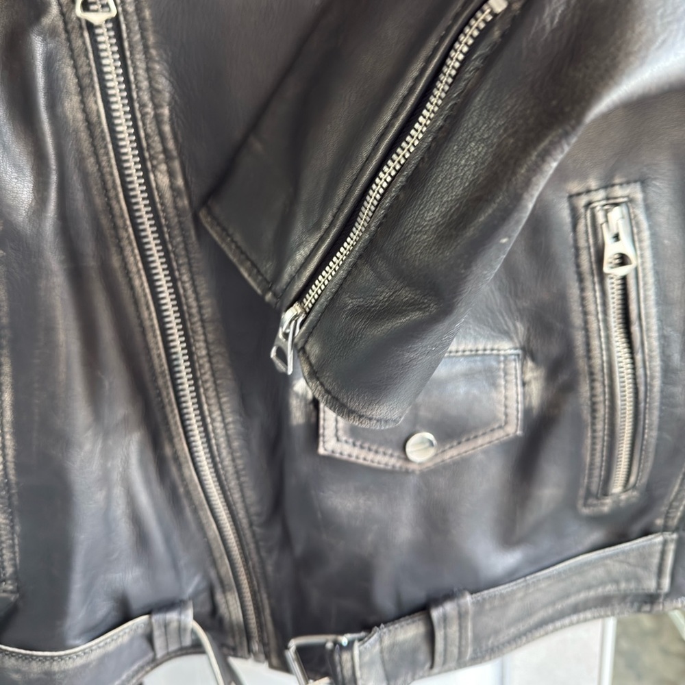 Nasty Gal Real Leather Washed Moto Jacket - Picture 13 of 13